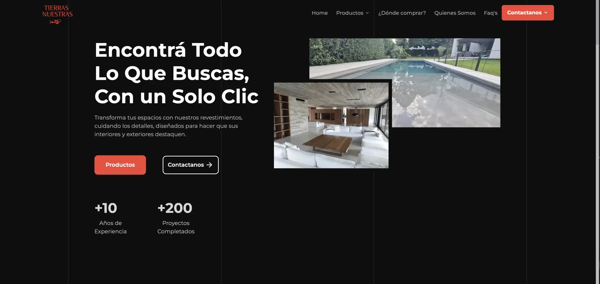 Proyecto web de plataforma comercial de Tierras Nuestras